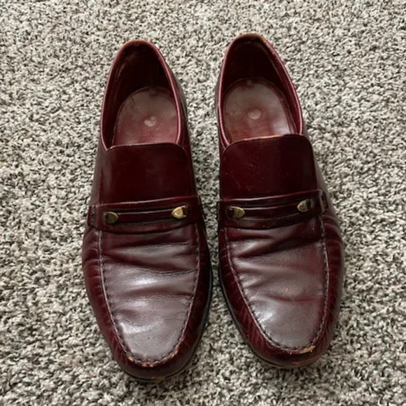 Royal Imperial By Florsheim Leather Loafers Oxblood Burgundy 10 E Florsheim Imperial Mens Wingtip Tassel Loafers Oxblood  main image 4